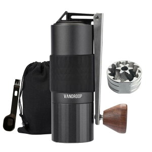 Vandroop コーヒーミル 手動 折り畳み式ハンドル 粗さ調整可能 手挽きコーヒーミル ステンレス臼 持ち運びやすい アウトドア キャンプ