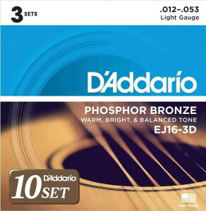 D'Addario �_�_���I �A�R�[�X�e�B�b�N�M�^�[�� �t�H�X�t�@�[�u�����Y Light .012-.053 EJ16