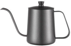 桜花直郵 【日本食品規格検査済み】 600mlコーヒードリップポット 細口コーヒーケトル 珈琲ポット2~3人用 コーヒーメーカー ステンレス コーヒーショップ/キャンプ/アウトドア用 ブラック