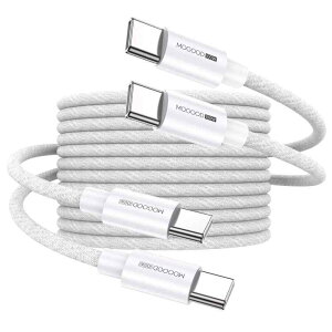 MOGOOD USB CからUSB Cケーブル、デュアルパック、USB 2.0 C型ケーブル、急速充電性能はMacbook Pro、Macbook Air、iPad Pro、ChromeBook Pixel、サムスンGalaxy S 23/S 22/S