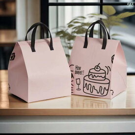 ケーキ バッグ 保温保冷 無紡布 アルミホイル ピンク グリーン ホワイト 耐用 大容量 防漏 防水 誕生日 ギフト 菓子 デザート 運搬 軽量 折りたたみ 手提げ ハンドル 付き 持ち運び 便利 シングル ダブル サイズ 対応
