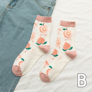 楽天市場 フルーツイラストソックス 靴下 レディース ソックス プレゼント ワンポイント かわいい アクセサリー 雑貨 おしゃれ バナナ ピーチ レモン アボカド Natural9