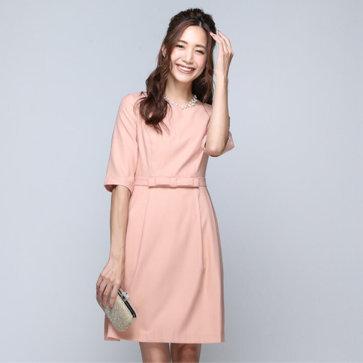 楽天市場 ドレス レディース 結婚式 パーティードレス パーティードレスワンピース大きいサイズ パーティー 二次会 お呼ばれ 服 大人 ミニ 半袖 長袖 袖あり 袖付き 袖 パーティドレス フォーマル ネイビー ピンク ベージュ Natural9