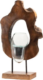 オブジェ 北欧 インテリア モダン ガラス ガラスオブジェ おしゃれ 天然木 置物 アート テラリウム アクアリウム 鉢 花瓶 雑貨 個性的 天然木 リビング SLY-31
