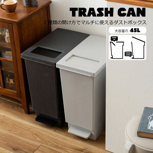 ゴミ箱 ごみ箱 45L 45リットル スリム ゴミ キッチン シンプル おしゃれ 分別 ダストボックス ペダル プッシュ型 新生活 生ゴミ オムツ 蓋付き 縦型 コンパクト LFS-861