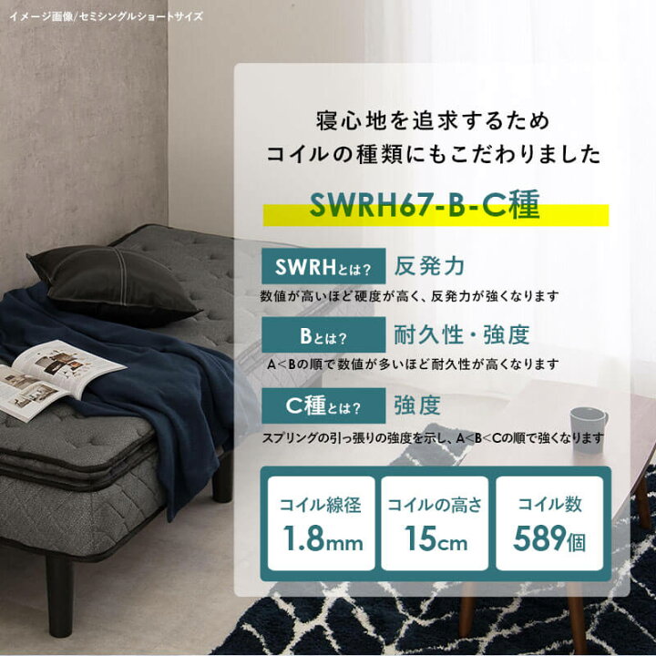 楽天市場】セミダブルベッド ベッド マットレス付 すのこ セミダブル 