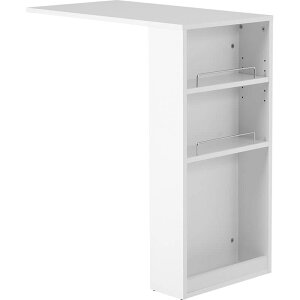 カウンター専用 拡張テーブル 単品 幅75cm 乗せるだけ 簡単設置 滑り止め付 左右設置可能 サイド収納 キッチン収納 ナチュラル 木目調 オープン収納 可動棚 高さ調節可 スリムタイプ VOC-7143