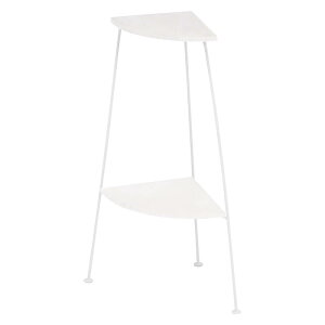 コーナーラック コーナーシェルフ おしゃれ ディスプレイ 収納 デッドスペース トイレ リビング 寝室 観葉植物 ホワイト ブラック 2段 KR-3846