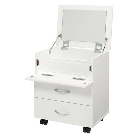 コスメワゴン コスメボックス ドレッサー キャスター付 大容量 かわいい おしゃれ ホワイト ブラウン ナチュラル 美容器具 収納 ヘアメイク ミニテーブル サイドテーブル メイク道具入れ チェスト ワゴン コンパクト 一人暮らし 引き出し シンプル RUD-1830