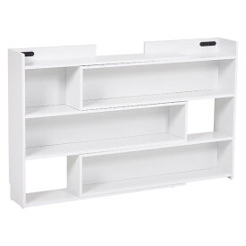 ヘッドボード 後付け シングル ダブル セミダブル クイーン 伸縮 ベッド 収納 寝室 コンセント付き 可動棚 棚 調節可能 壁にピッタリ ディスプレイ 木目 棚 コンパクト スリム ディスプレイ RHB-1926