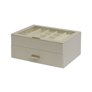 ジュエリーボックス 大容量 アクセサリー ケース 小物入れ 卓上 おしゃれ シンプル ナチュラル 高級感 ラグジュアリー 仕切り 2段 引出し ガラス JWB-016 JWB-017 JWB-018