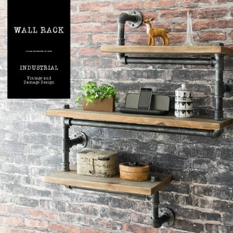 Lily Birch Industrial Industrial Wall Rack Wall Shelf Wooden Wall