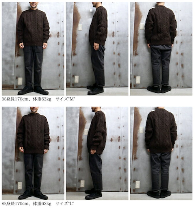 楽天市場】【 Black Sheep / ブラックシープ 】 HAND KNIT ARAN CREW 