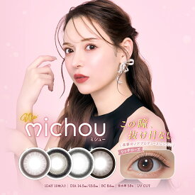 ミシュー カラコン ワンデー 進撃のノア michou 度あり 度なし 太フチ 細フチ 14.5mm 15.0mm 大きめ ピンク ブラウン グレー ベージュ UVカット 1day 10枚入り