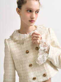 【SALE／40%OFF】【WEB限定カラー】[L.B CANDY STOCK]スカラップビジューアタッチドジャケット LILY BROWN リリーブラウン ジャケット・アウター テーラードジャケット・ブレザー ピンク ブラウン【RBA_E】【送料無料】[Rakuten Fashion]