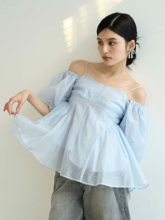 楽天市場】【WEB限定カラー】3wayシアージャガードペプラムブラウス 
