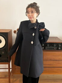 【WEB限定カラー】[L.B CANDY STOCK]Aラインビジューリボンコート LILY BROWN リリーブラウン ジャケット・アウター その他のジャケット・アウター ブラウン ピンク【送料無料】[Rakuten Fashion]