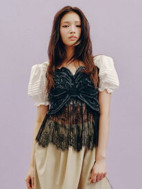 【LILY BROWN×ANNA SUI】バタフライレースデニムビスチェトップス LILY BROWN リリーブラウン トップス その他のトップス ブラック ブラウン【送料無料】[Rakuten Fashion]
