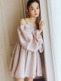 【SALE／50%OFF】バルーンミニドレス LILY BROWN リリーブラウン ワンピース・ドレス ドレス ブラウン ネイビー ピンク【RBA_E】【送料無料】[Rakuten Fashion]