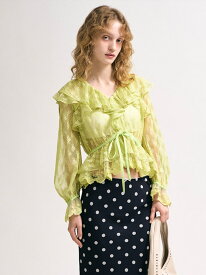 【SALE／50%OFF】ラッフルレースリボントップス LILY BROWN リリーブラウン トップス シャツ・ブラウス ブラウン ブラック【RBA_E】【送料無料】[Rakuten Fashion]