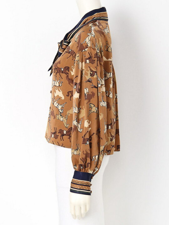 楽天市場】【SALE／40%OFF】horse柄ボウタイブラウス LILY BROWN  