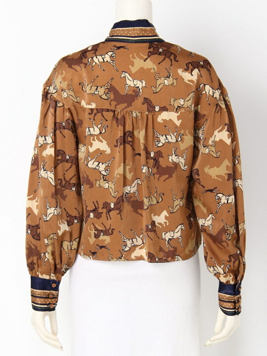 楽天市場】【SALE／40%OFF】horse柄ボウタイブラウス LILY BROWN  