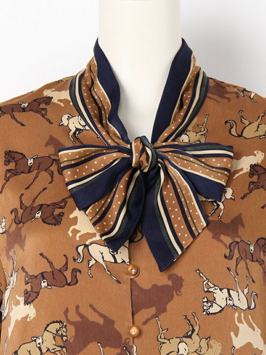 楽天市場】【SALE／40%OFF】horse柄ボウタイブラウス LILY BROWN  
