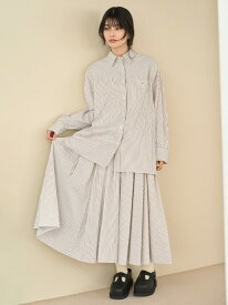 【SALE／50%OFF】2wayボリュームシャツスカート LILY BROWN リリーブラウン スカート ロング・マキシスカート ベージュ ブラウン レッド【RBA_E】【先行予約】*【送料無料】[Rakuten Fashion]