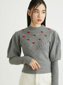 【SALE／20%OFF】モチーフ刺繍ニットトップス LILY BROWN リリーブラウン トップス ニット ホワイト グレー ブラック【RBA_E】【送料無料】[Rakuten Fashion]