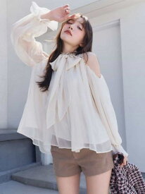 ドレープボウタイシフォンブラウス LILY BROWN リリーブラウン トップス シャツ・ブラウス ブラウン【送料無料】[Rakuten Fashion]