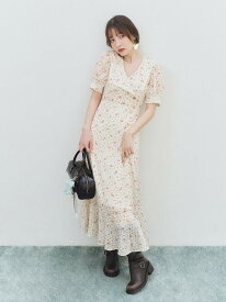 フラワープリントワンピース LILY BROWN リリーブラウン ワンピース・ドレス ワンピース ブラック【送料無料】[Rakuten Fashion]