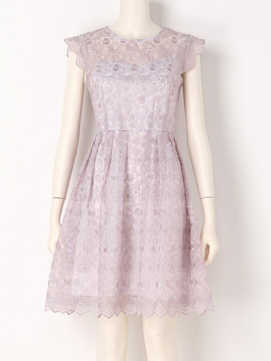 Lily Brown フラワーオーガンジーワンピース 