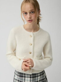 フォックスニットジャケット LILY BROWN リリーブラウン ジャケット・アウター ノーカラージャケット ブラウン ネイビー【先行予約】*【送料無料】[Rakuten Fashion]