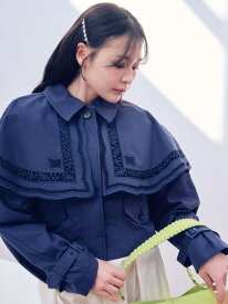 【SALE／50%OFF】2wayエンブロイダリーケープコート LILY BROWN リリーブラウン ジャケット・アウター その他のジャケット・アウター ブラウン ベージュ ネイビー【RBA_E】【送料無料】[Rakuten Fashion]