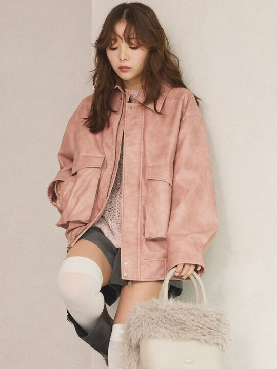 楽天市場】【SALE／30%OFF】ヴィンテージレザーブルゾン LILY BROWN 