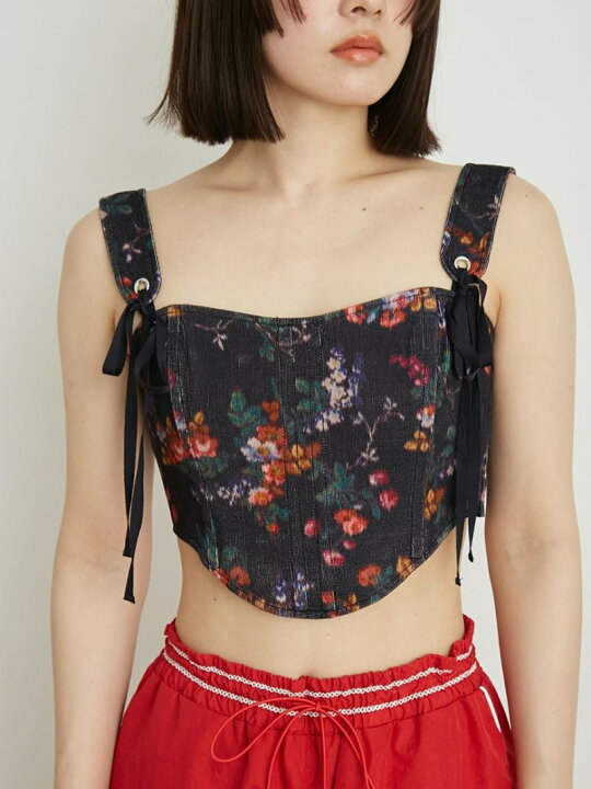 楽天市場】【SALE／50%OFF】ヴィンテージフラワーコルセットビスチェ 