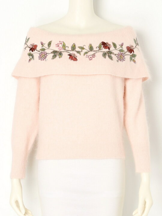 楽天市場】【SALE／40%OFF】刺繍オフショルニット LILY BROWN リリー  