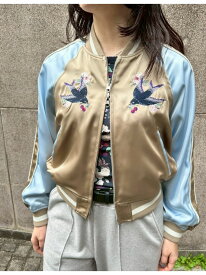 【SALE／30%OFF】【LILY BROWN×KEITA MARUYAMA】yozakuraスカジャン(サテンリバーシブル) LILY BROWN リリーブラウン ジャケット・アウター ブルゾン・ジャンパー ピンク ブラウン ネイビー【RBA_E】【送料無料】[Rakuten Fashion]