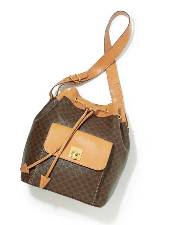 楽天市場】CELINE マカダムモノグラム巾着ショルダー LILY BROWN 