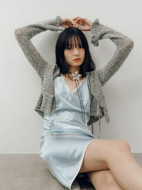 【SALE／50%OFF】ツイストヤーンフリルカーディガン LILY BROWN リリーブラウン トップス カーディガン ホワイト グレー ピンク【RBA_E】【送料無料】[Rakuten Fashion]