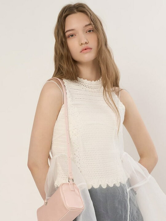 楽天市場】【SALE／50%OFF】クロシェトリムホルターニットトップス 