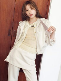 【SALE／50%OFF】ボンディングセットアップ LILY BROWN リリーブラウン トップス その他のトップス グレー ホワイト ピンク【RBA_E】【送料無料】[Rakuten Fashion]