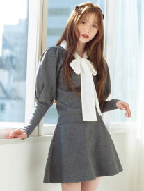 【SALE／50%OFF】ボウタイニットセットアップ LILY BROWN リリーブラウン トップス その他のトップス ブラウン グレー ネイビー【RBA_E】【送料無料】[Rakuten Fashion]