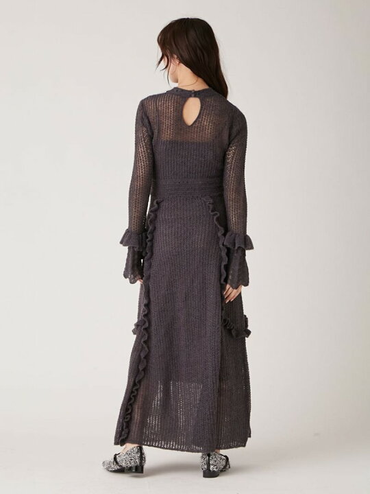 楽天市場】【SALE／50%OFF】透かし編みフリルニットワンピース LILY 