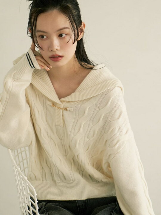 楽天市場】【SALE／40%OFF】セーラーカラーニット LILY BROWN リリー 