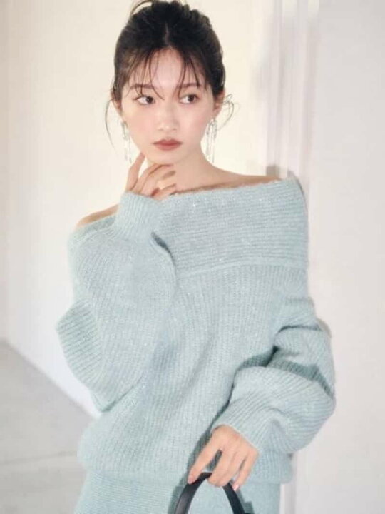 楽天市場】【SALE／50%OFF】オフショルニットスカートセット LILY 