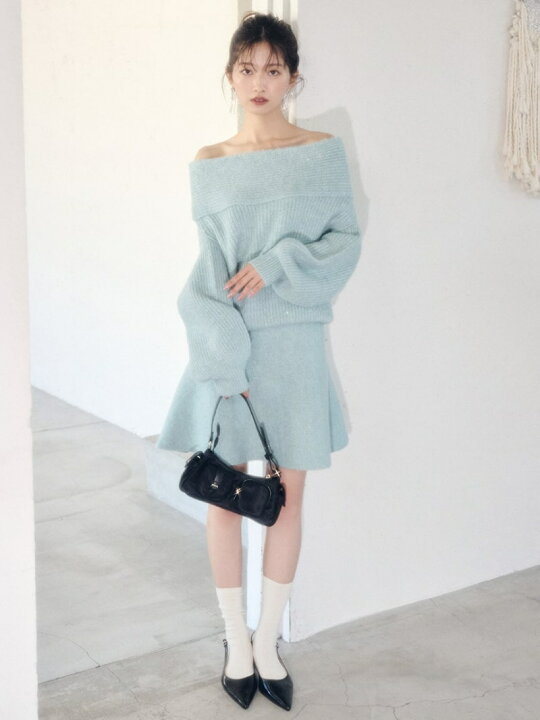 楽天市場】【SALE／50%OFF】オフショルニットスカートセット LILY  