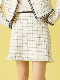 【SALE／50%OFF】ツイードミニスカート LILY BROWN リリーブラウン トップス その他のトップス ホワイト レッド ブラウン【RBA_E】【先行予約】*【送料無料】[Rakuten Fashion]