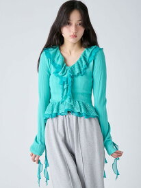 【SALE／30%OFF】ボリュームフリルニットトップス LILY BROWN リリーブラウン トップス ニット ホワイト グレー ブラウン【RBA_E】【送料無料】[Rakuten Fashion]