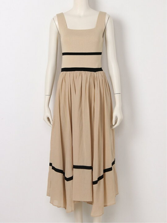 楽天市場】布帛ドッキングニットワンピース LILY BROWN リリーブラウン  